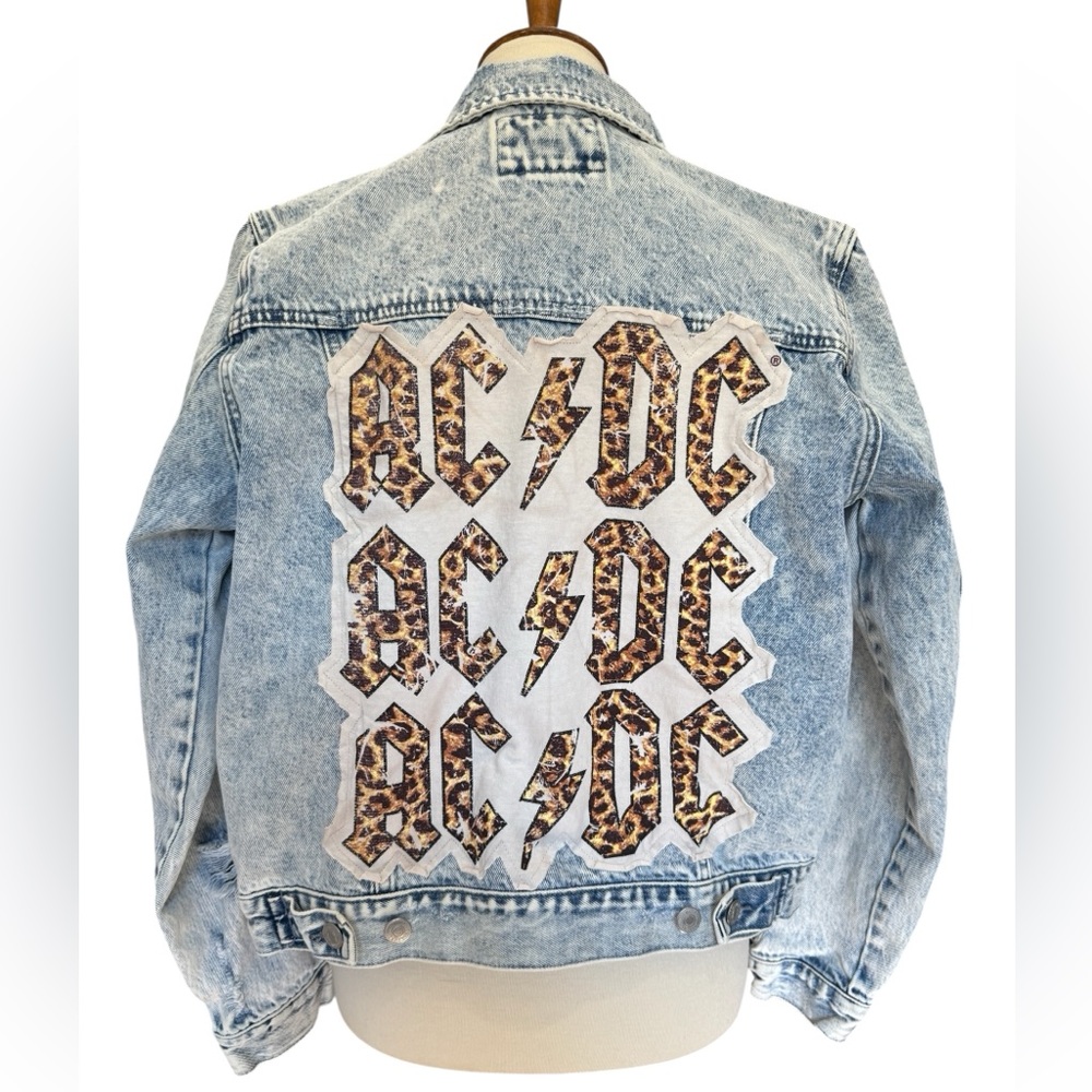 Upcycled ACDC Distressed Jean Jacket #226